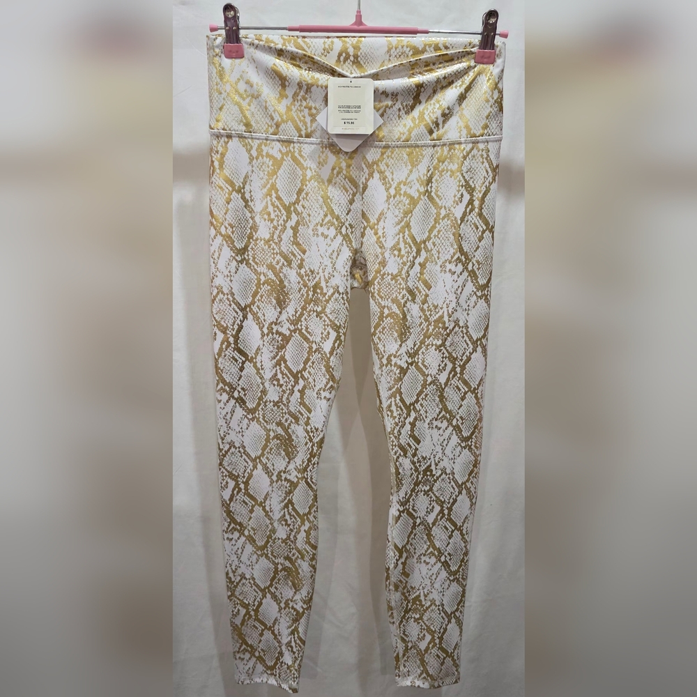 Fabletics - High-Waisted Foil Legging - Copper Foil Snake - L/10 - NWT!
